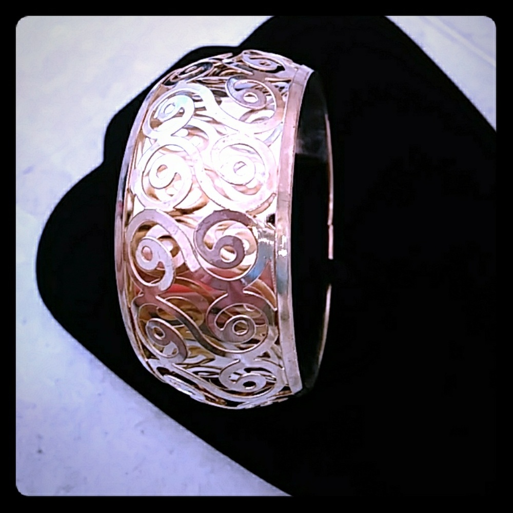 bebe Silver Bangle NWOT - Picture 2 of 4